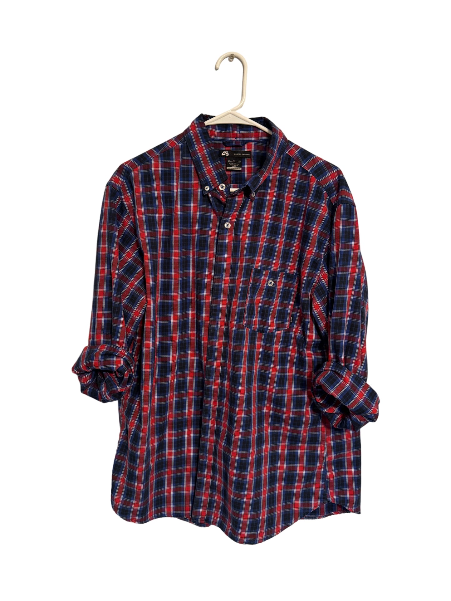 Nike SB Plaid Long Sleeve Button-Up. Size XL.