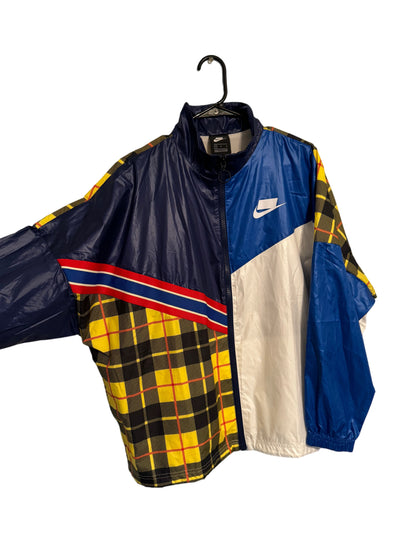 Nike Plaid and Blue Wind-Breaker. Size Medium.