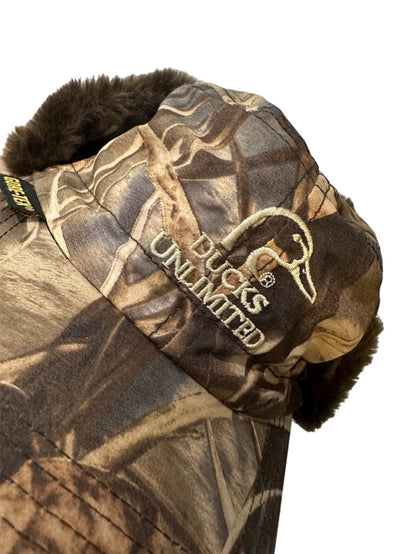 Ducks Unlimited Camo Hunting Hat With Gore Tex and Ear Flaps