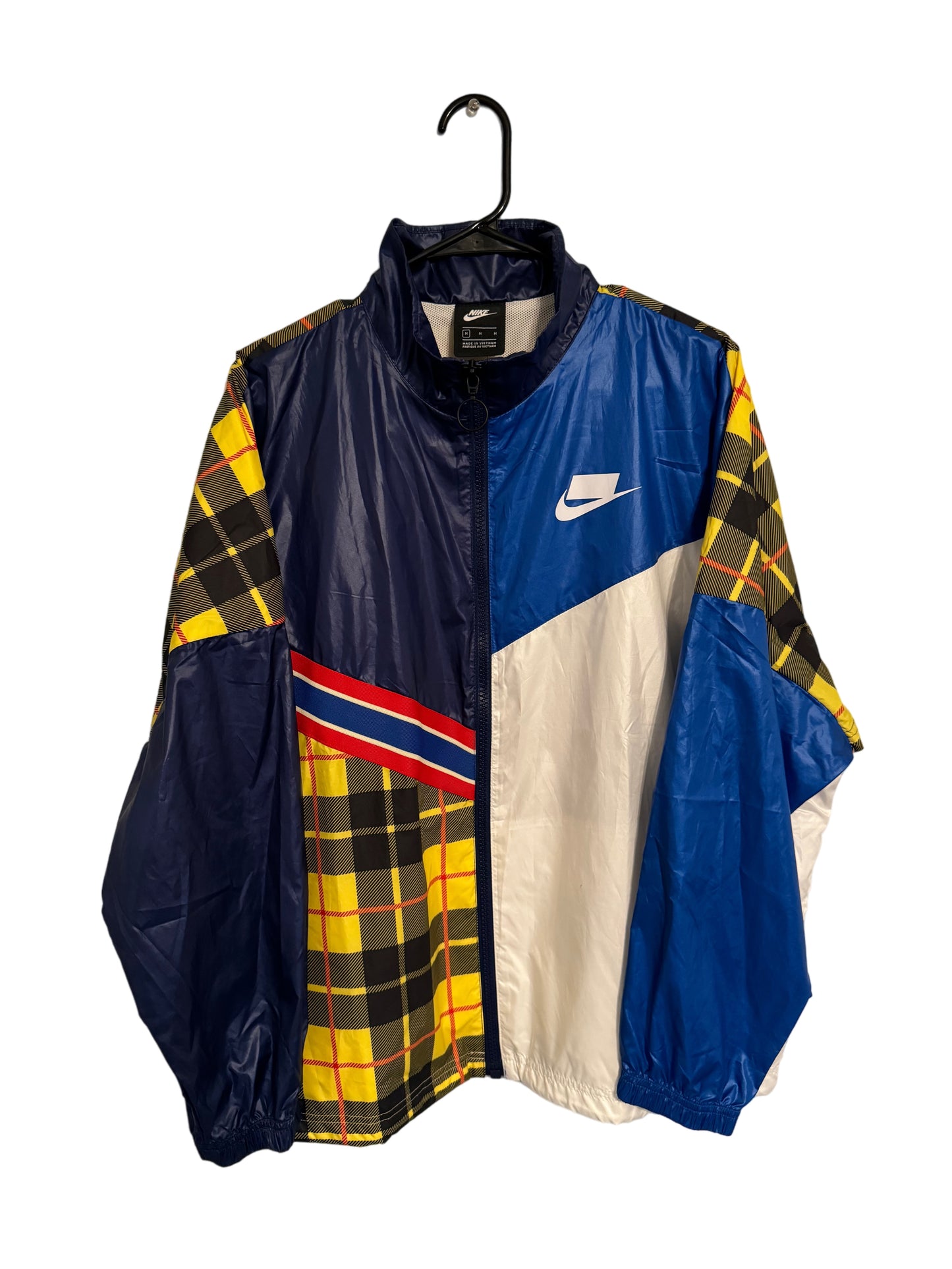 Nike Plaid and Blue Wind-Breaker. Size Medium.