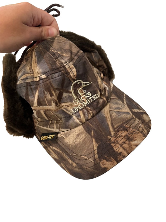 Ducks Unlimited Camo Hunting Hat With Gore Tex and Ear Flaps